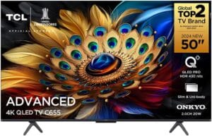 TCL QLED 4K C655 50" melhor smart tv custo benefício